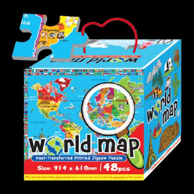 World Map Heat Transferred Printed Jigsaw Puzzle (Sunta Toys)